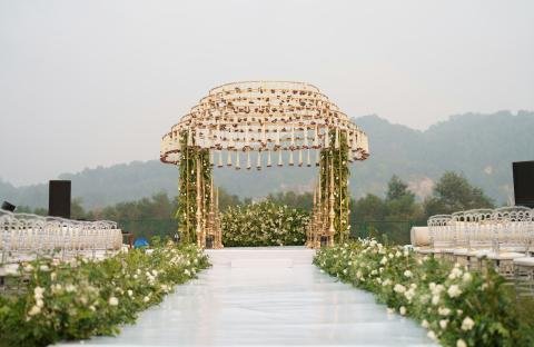 Traditional mandap decoration with florals