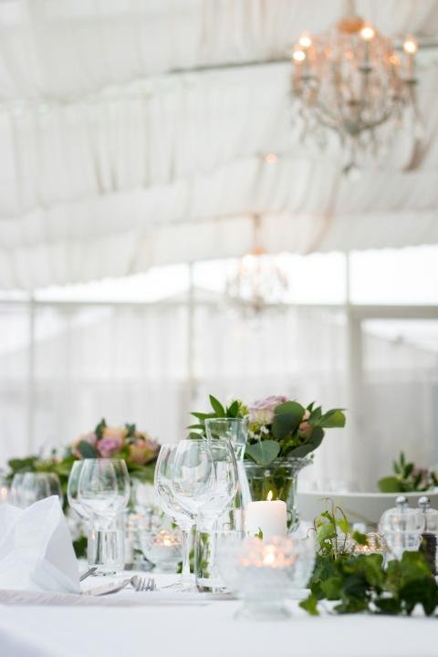 Elegant marquee tent interior